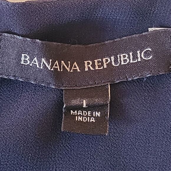 Banana Republic Navy Blue Sleeveless Pleated Tunic - Picture 3 of 11